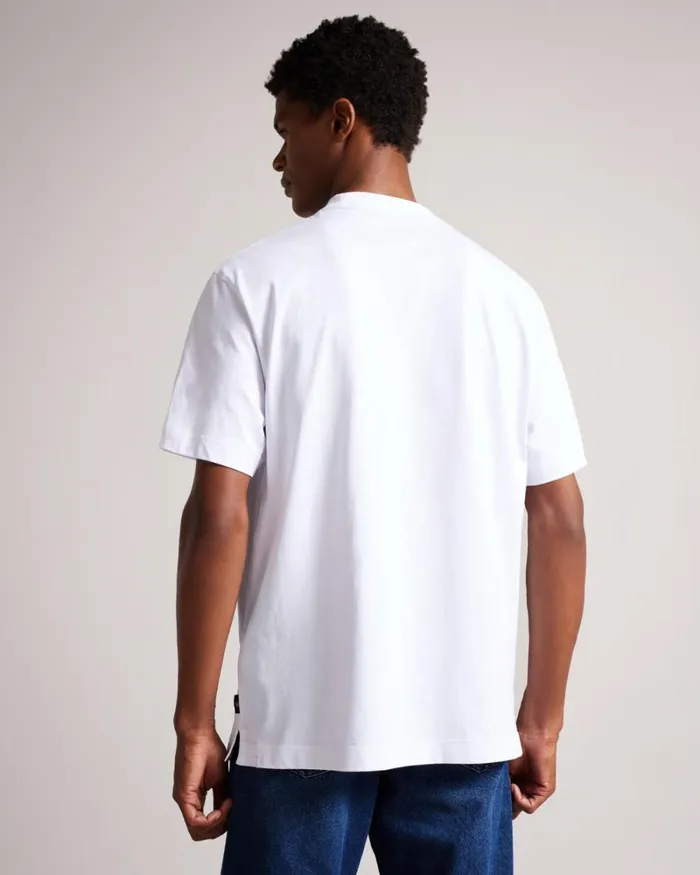 Short Sleeve Graphic Oversized TShirt White Men Ted Baker Clothing