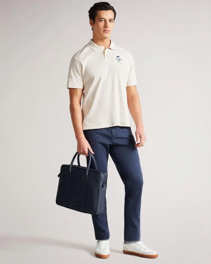 Short Sleeve Ribbed Polo Shirt Natural Men Ted Baker Tops Short Sleeve Ribbed Polo Shirt Natural Men Ted Baker Tops