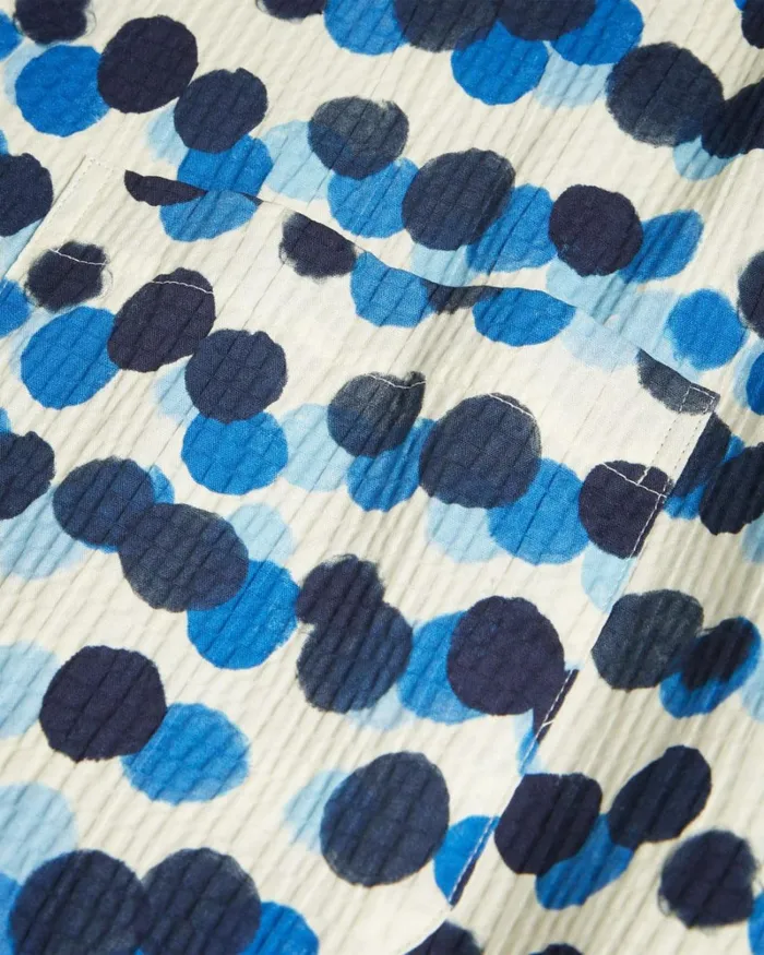 Short Sleeve Spot Print Shirt Medium Blue Men Ted Baker Shirts