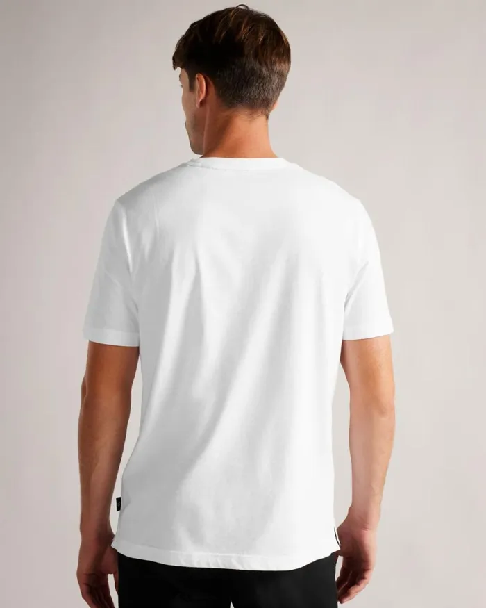 Short Sleeve Tulip Print TShirt White Men Ted Baker Clothing