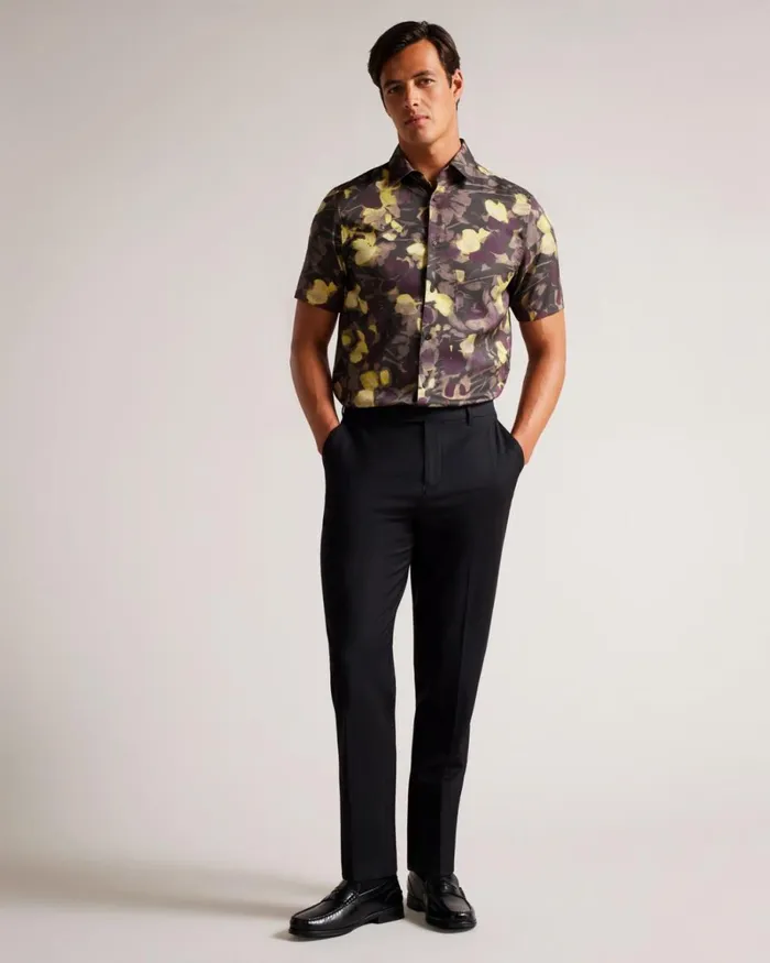Short Sleeve Watercolour Print Shirt Multicolor Men Ted Baker Clothing