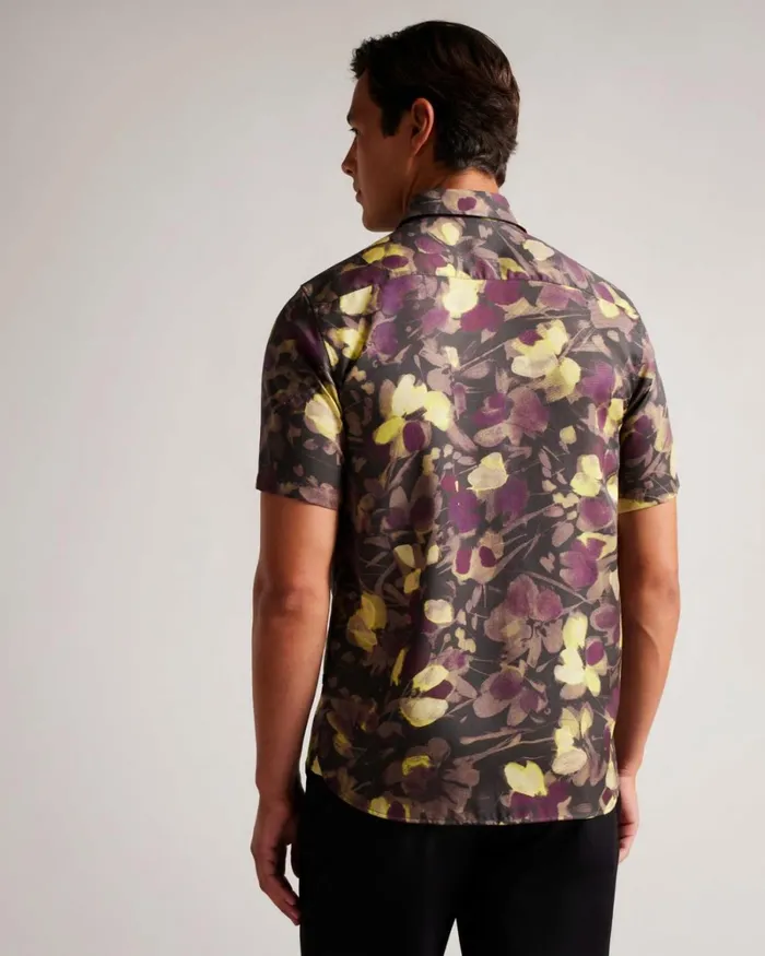 Short Sleeve Watercolour Print Shirt Multicolor Men Ted Baker Clothing