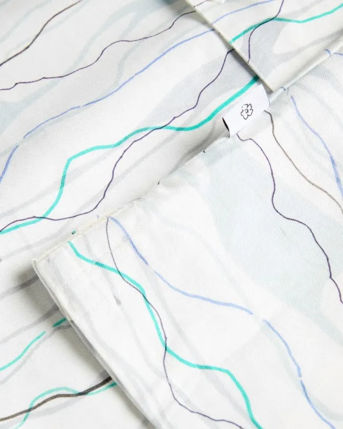 Short Sleeve Wave Print Shirt White Men Ted Baker Shirts