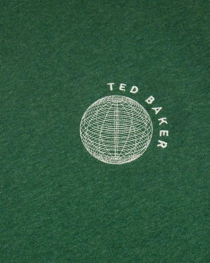 Short Sleeved Relaxed Fit Sweater Dark Green Men Ted Baker Tops Short Sleeved Relaxed Fit Sweater Dark Green Men Ted Baker Tops