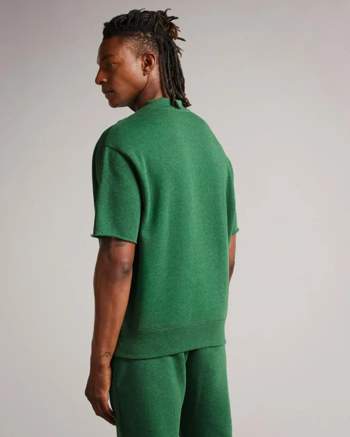 Short Sleeved Relaxed Fit Sweater Dark Green Men Ted Baker Tops Short Sleeved Relaxed Fit Sweater Dark Green Men Ted Baker Tops