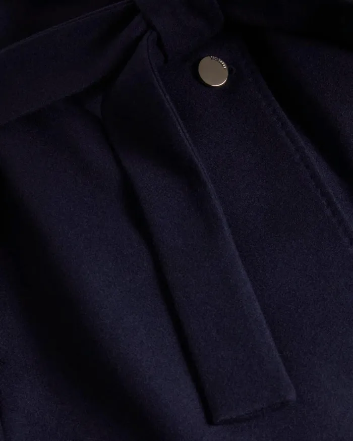 Short Wool Wrap Coat Dark Navy Women Ted Baker Coats and Jackets Short Wool Wrap Coat Dark Navy Women Ted Baker Coats and Jackets