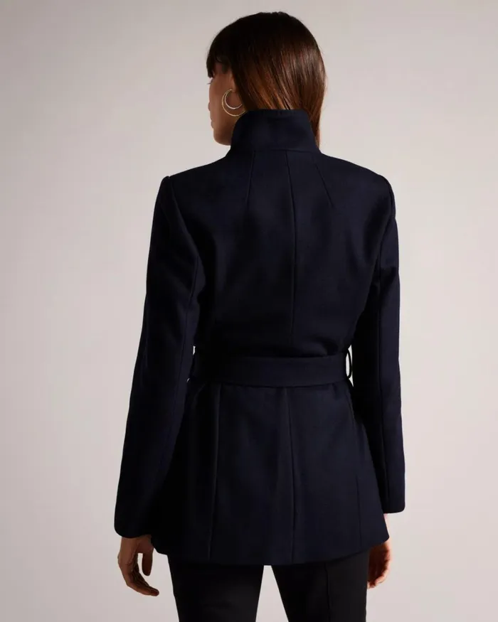 Short Wool Wrap Coat Dark Navy Women Ted Baker Coats and Jackets Short Wool Wrap Coat Dark Navy Women Ted Baker Coats and Jackets