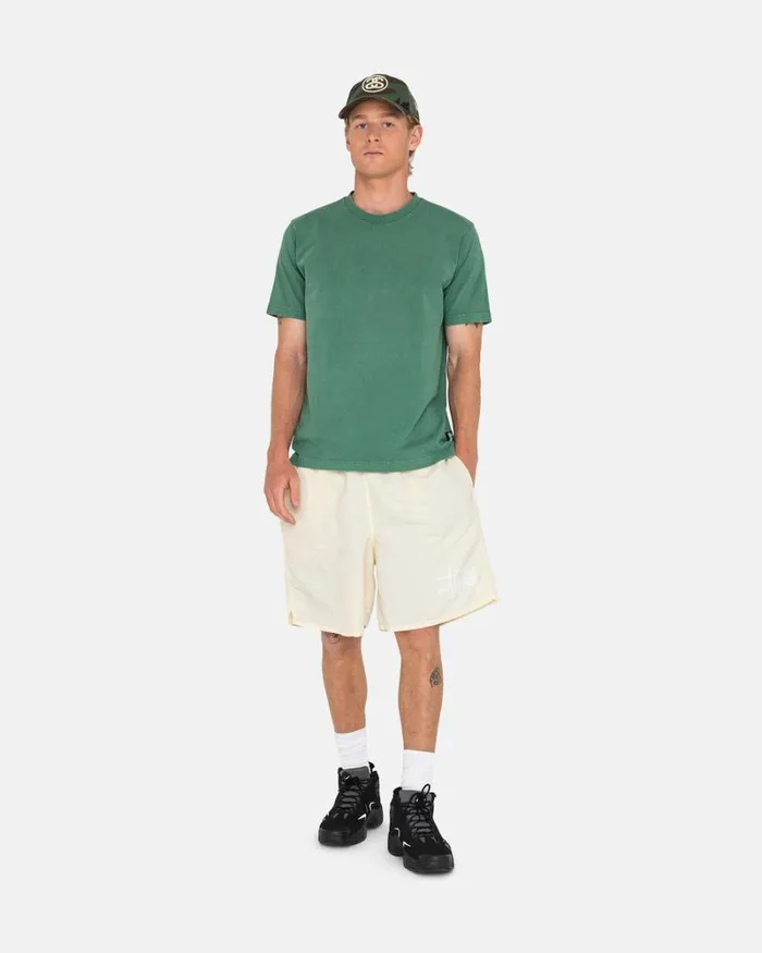 Shorts Men Stussy BIG BASIC WATER SHORT Cream Shorts Men Stussy BIG BASIC WATER SHORT Cream