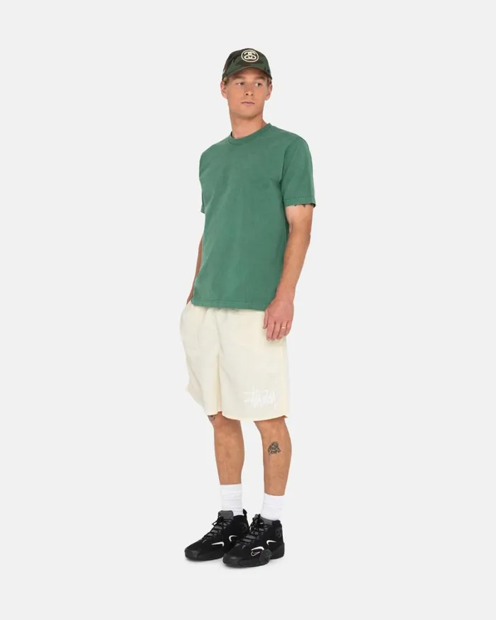 Shorts Men Stussy BIG BASIC WATER SHORT Cream Shorts Men Stussy BIG BASIC WATER SHORT Cream