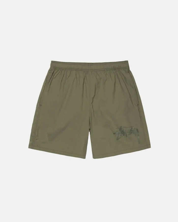 Shorts Men Stussy BIG STOCK NYLON SHORT Olive