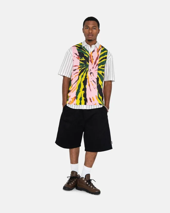 Shorts Men Stussy BRUSHED BEACH SHORT Black Shorts Men Stussy BRUSHED BEACH SHORT Black