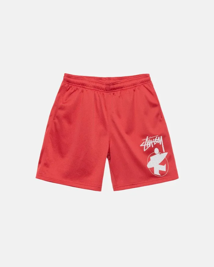 Shorts Men Stussy SURFMAN MESH SHORT Red