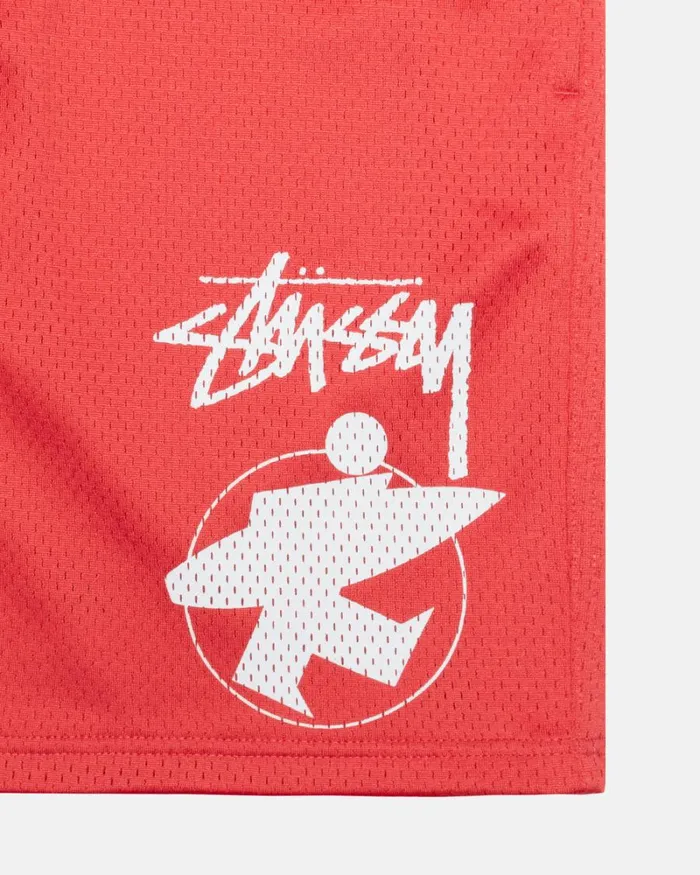 Shorts Men Stussy SURFMAN MESH SHORT Red Shorts Men Stussy SURFMAN MESH SHORT Red