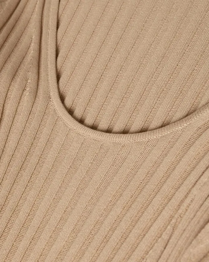 Side Slit Detail Knit Dress Light Brown Women Ted Baker Dresses Side Slit Detail Knit Dress Light Brown Women Ted Baker Dresses