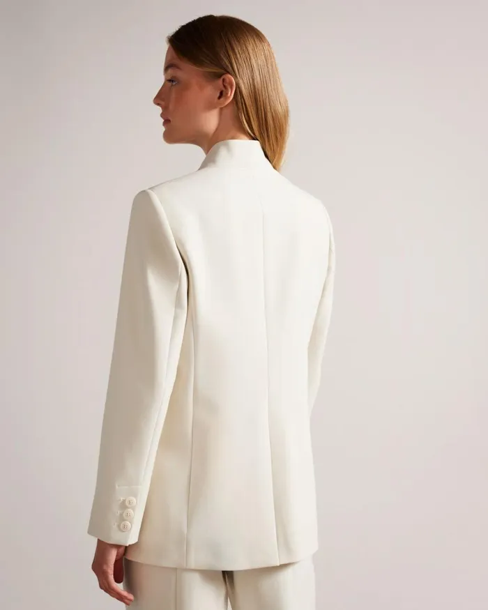 Single Breasted Collarless Blazer Natural Women Ted Baker Clothing Single Breasted Collarless Blazer Natural Women Ted Baker Clothing