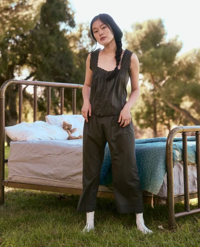 Sleep Bottoms Women039s The Great The Eyelet Easy Sleep Pant Black