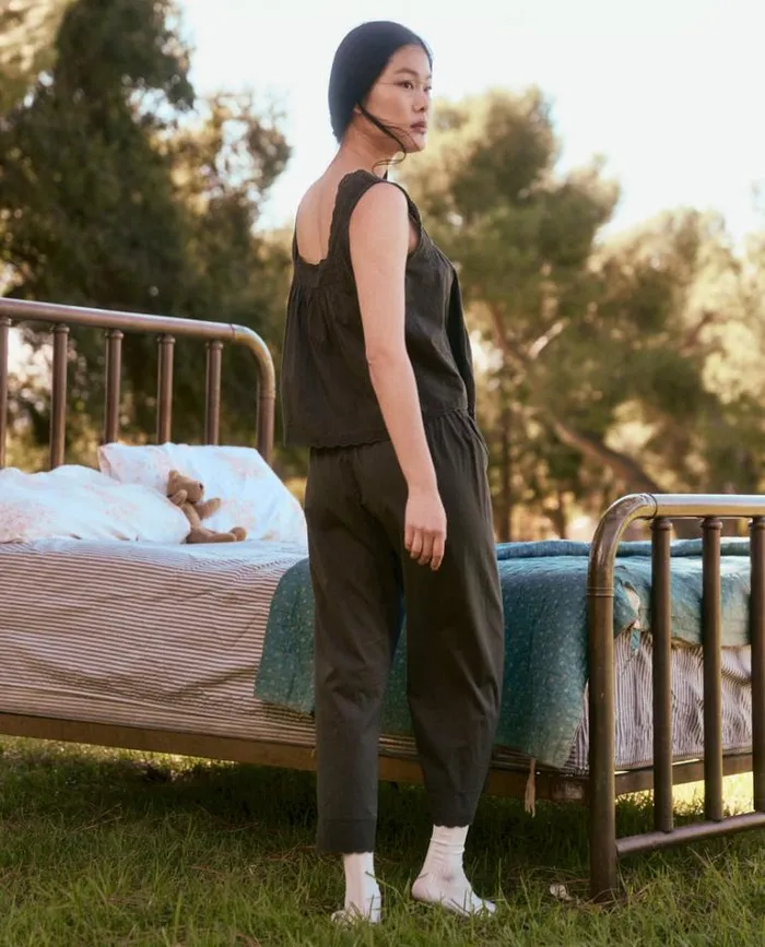 Sleep Bottoms Women039s The Great The Eyelet Easy Sleep Pant Black