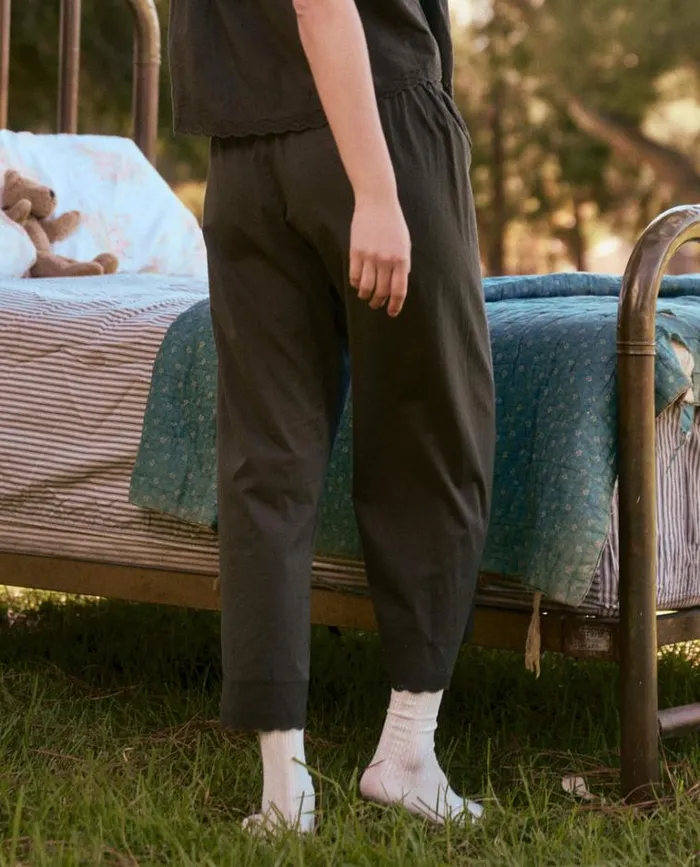 Sleep Bottoms Women039s The Great The Eyelet Easy Sleep Pant Black