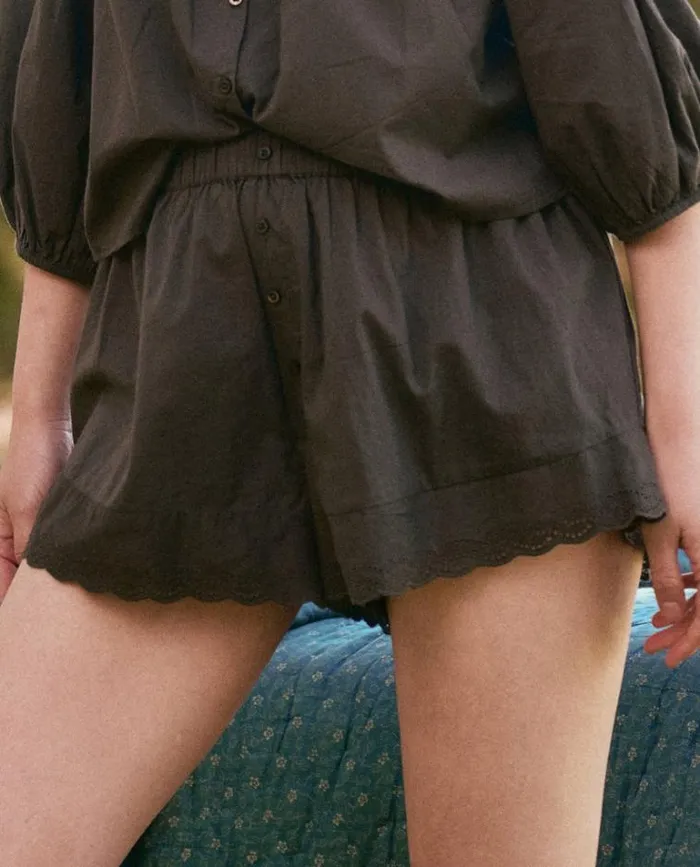 Sleep Bottoms Women039s The Great The Eyelet Tap Short Black