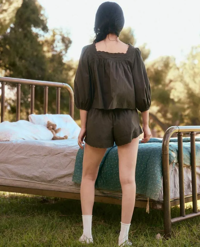 Sleep Bottoms Women039s The Great The Eyelet Tap Short Black