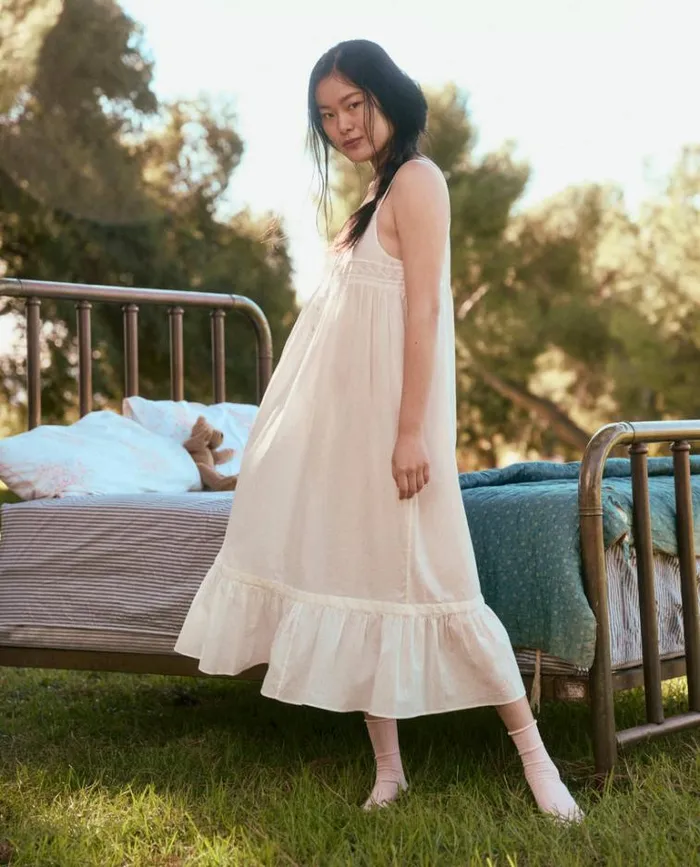 Sleep Dresses Women039s The Great The Eyelet Ruffle Tank Night Dress True White