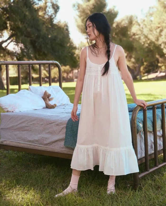 Sleep Dresses Women039s The Great The Eyelet Ruffle Tank Night Dress True White
