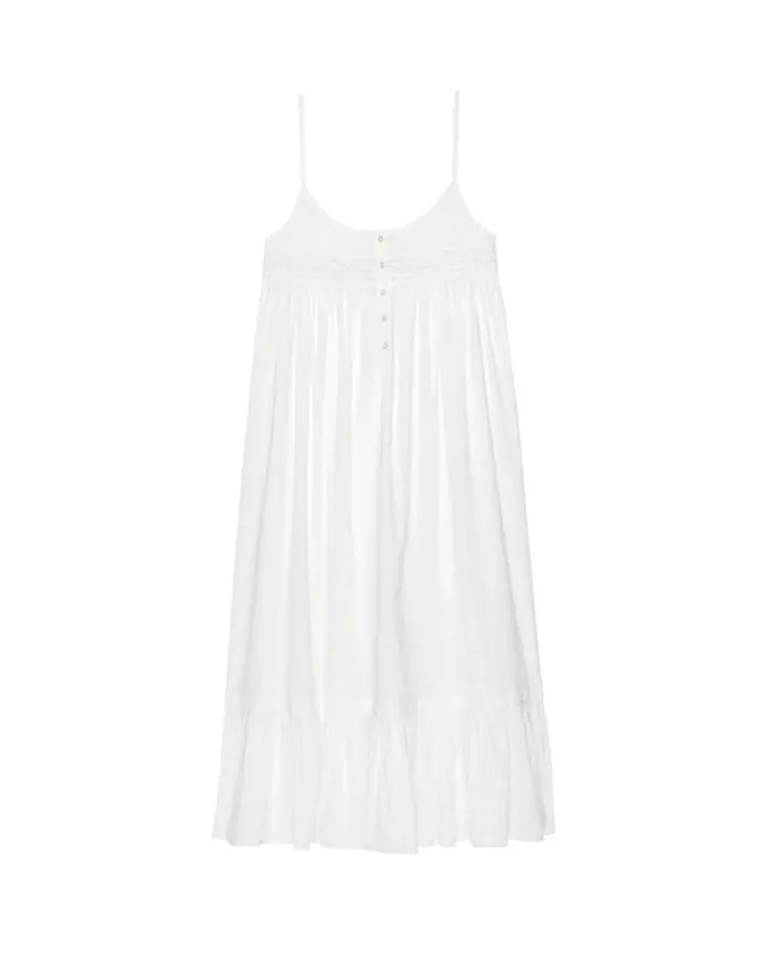 Sleep Dresses Women039s The Great The Eyelet Ruffle Tank Night Dress True White