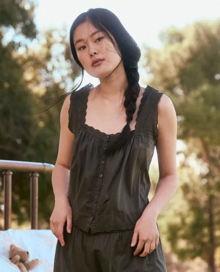 Sleep Tops Women039s The Great The Eyelet Tank Black