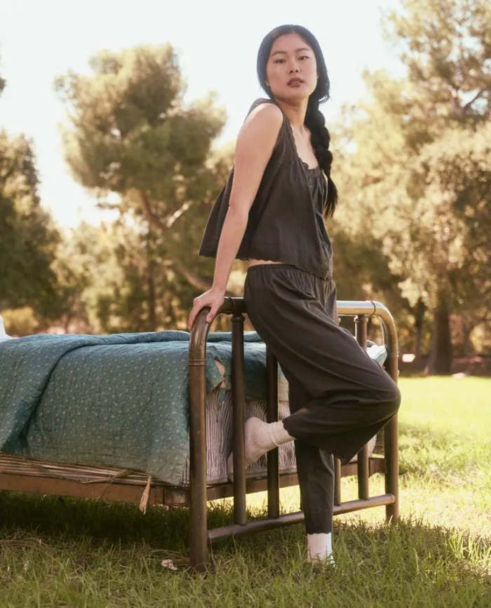 Sleep Tops Women039s The Great The Eyelet Tank Black