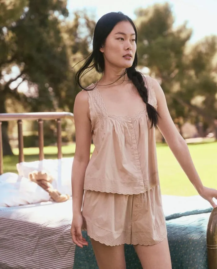 Sleep Tops Women039s The Great The Eyelet Tank Soft Rosette