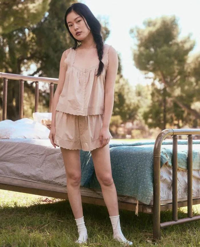 Sleep Tops Women039s The Great The Eyelet Tank Soft Rosette