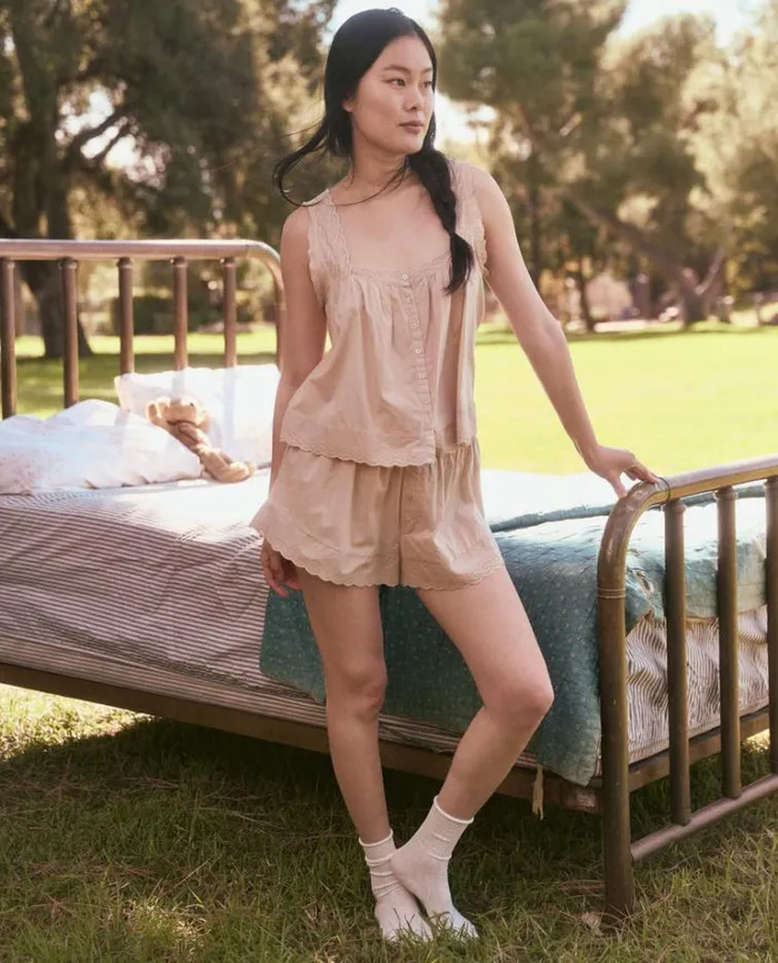 Sleep Tops Women039s The Great The Eyelet Tank Soft Rosette