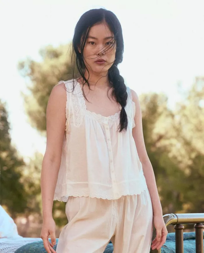 Sleep Tops Women039s The Great The Eyelet Tank True White