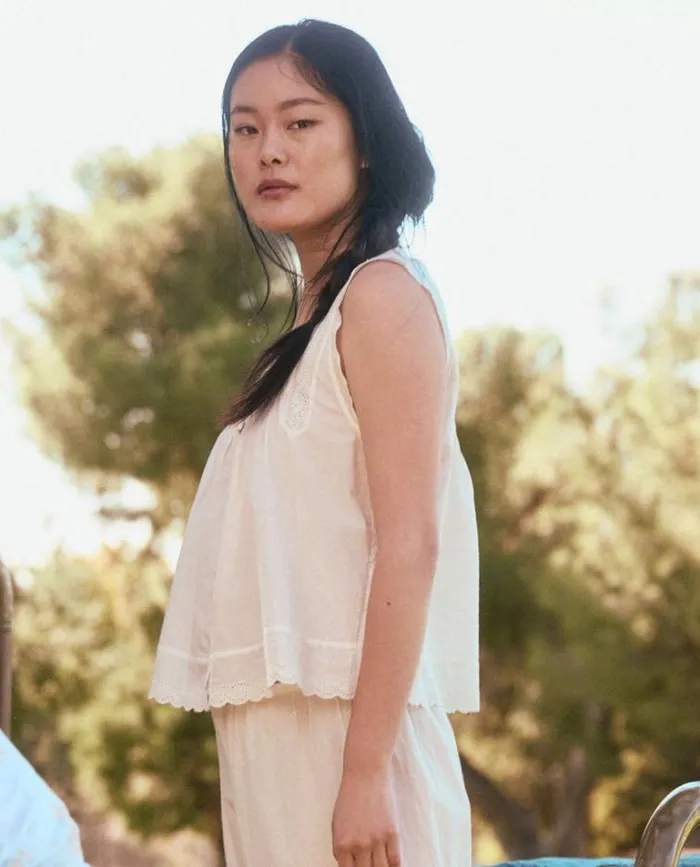 Sleep Tops Women039s The Great The Eyelet Tank True White