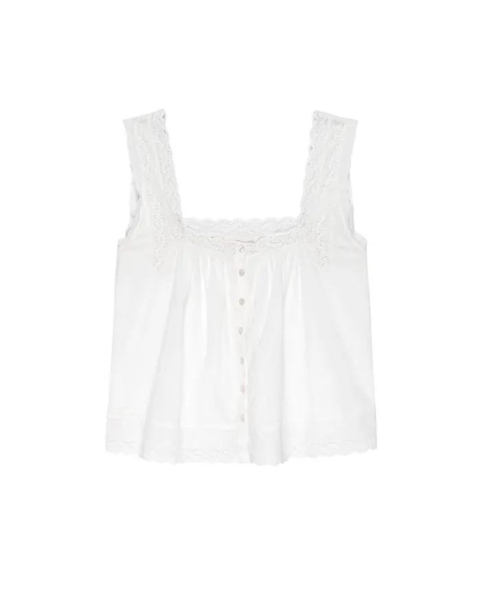 Sleep Tops Women039s The Great The Eyelet Tank True White