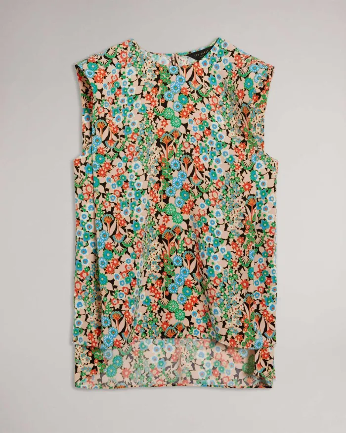Sleeveless Top With Shoulder Detail Black Women Ted Baker Tops and TShirts