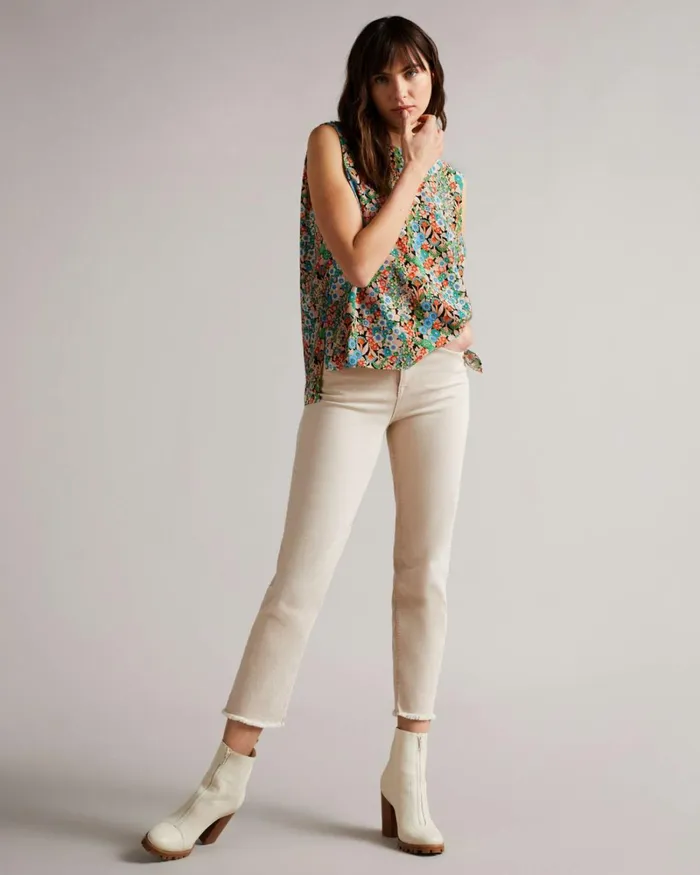 Sleeveless Top With Shoulder Detail Black Women Ted Baker Tops and TShirts Sleeveless Top With Shoulder Detail Black Women Ted Baker Tops and TShirts