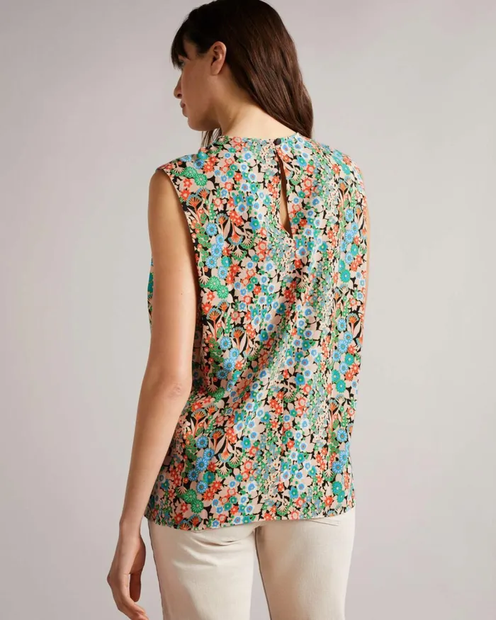 Sleeveless Top With Shoulder Detail Black Women Ted Baker Tops and TShirts Sleeveless Top With Shoulder Detail Black Women Ted Baker Tops and TShirts