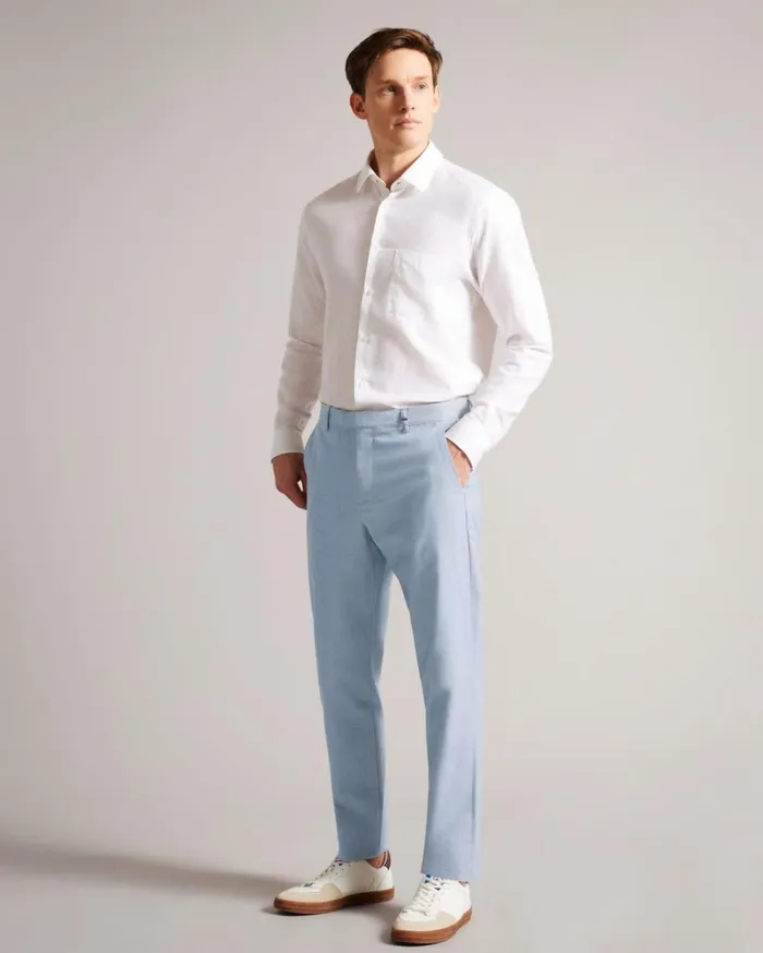Slim Fit Dogtooth Trousers Blue Men Ted Baker Clothing Slim Fit Dogtooth Trousers Blue Men Ted Baker Clothing