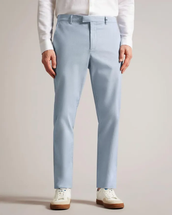 Slim Fit Dogtooth Trousers Blue Men Ted Baker Clothing Slim Fit Dogtooth Trousers Blue Men Ted Baker Clothing