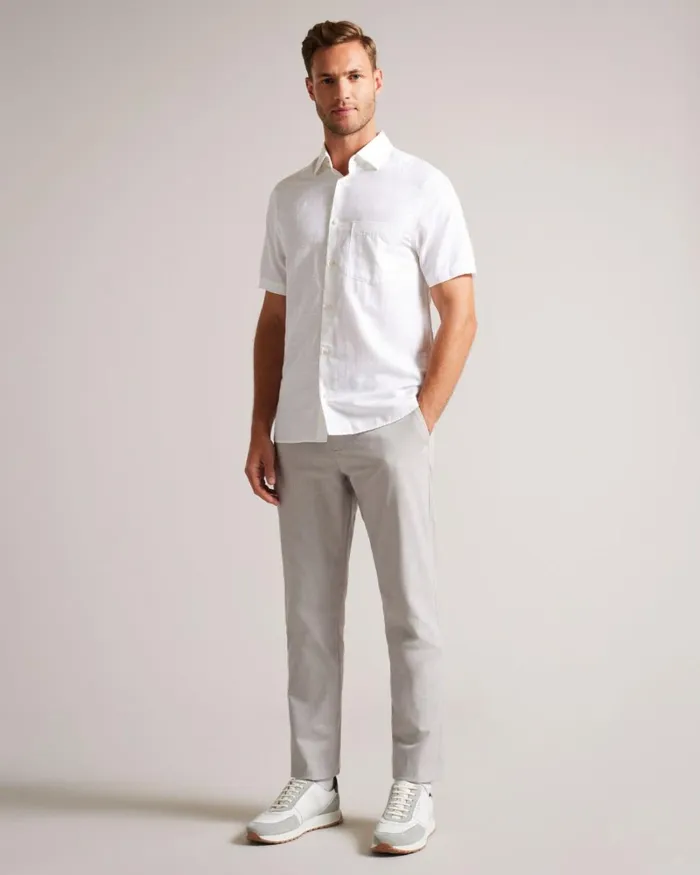 Slim Fit Dogtooth Trousers Gray Men Ted Baker Clothing Slim Fit Dogtooth Trousers Gray Men Ted Baker Clothing