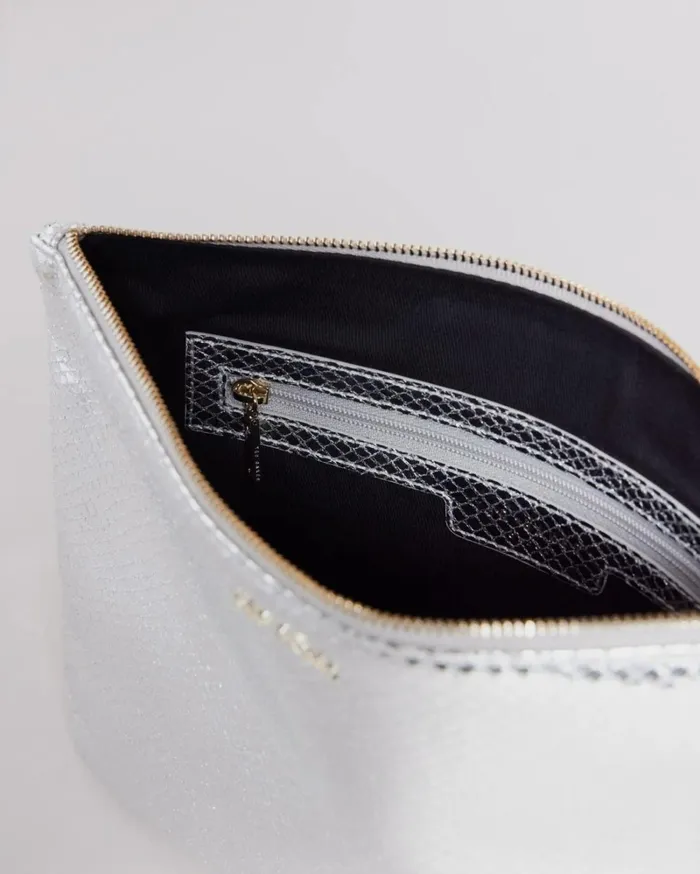 Snake Detail Large Pouch Silver Women Ted Baker Bags