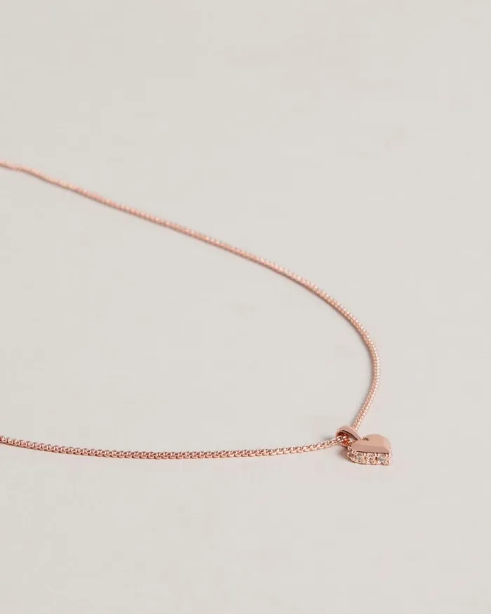 Sparkle Heart Pendant Necklace Rosegold Color Women Ted Baker Jewelry Sparkle Heart Pendant Necklace Rosegold Color Women Ted Baker Jewelry