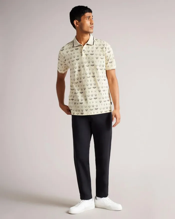 SS Printed Polo White Men Ted Baker Tops