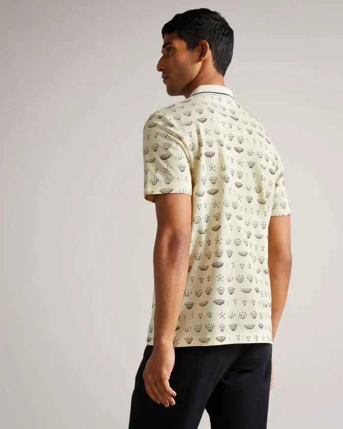 SS Printed Polo White Men Ted Baker Tops SS Printed Polo White Men Ted Baker Tops