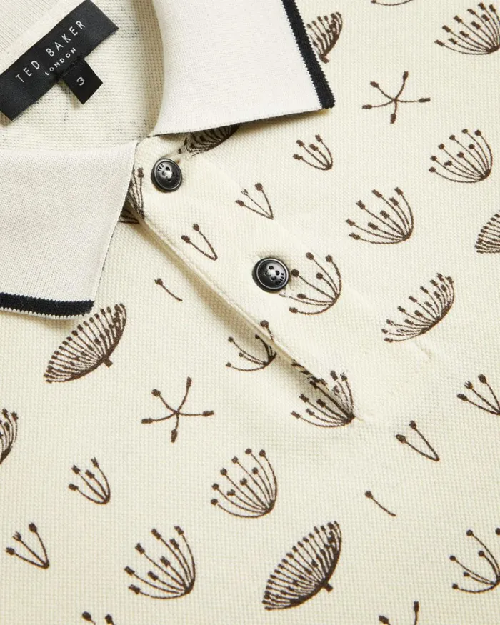 SS Printed Polo White Men Ted Baker Tops SS Printed Polo White Men Ted Baker Tops