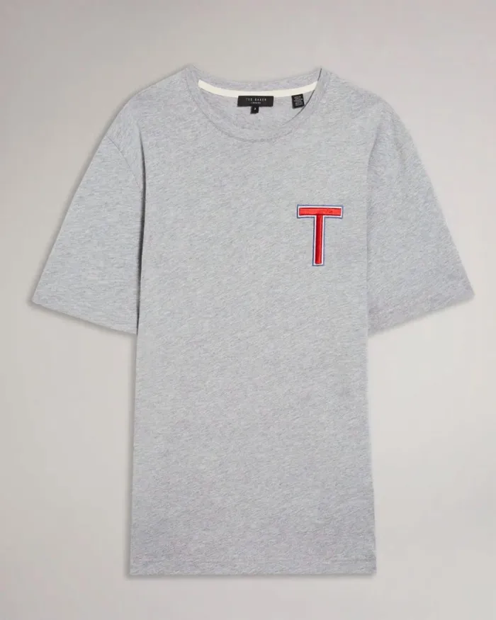 SS Varsity T TShirt Gray Marl Men Ted Baker Tops