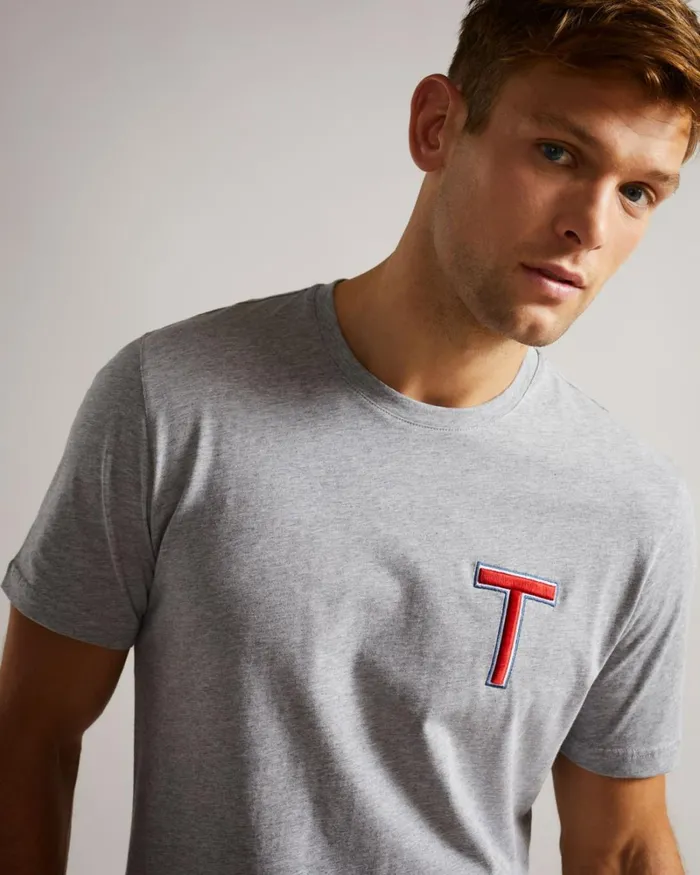 SS Varsity T TShirt Gray Marl Men Ted Baker Tops