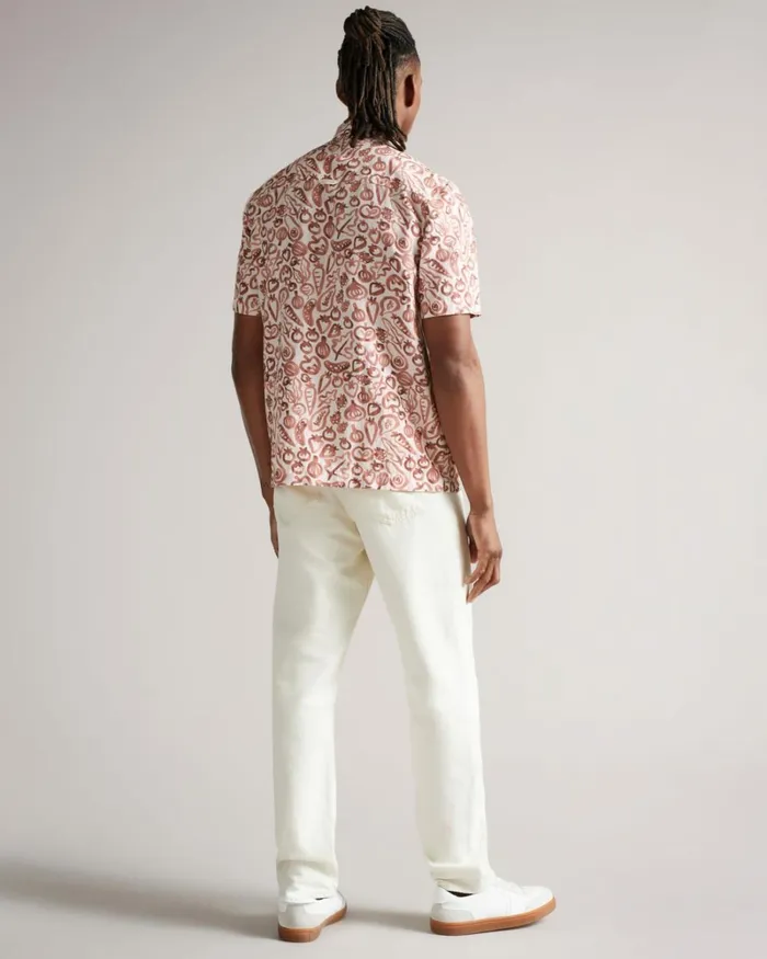 SS Vegetable Print Shirt Dark Orange Men Ted Baker Clothing SS Vegetable Print Shirt Dark Orange Men Ted Baker Clothing