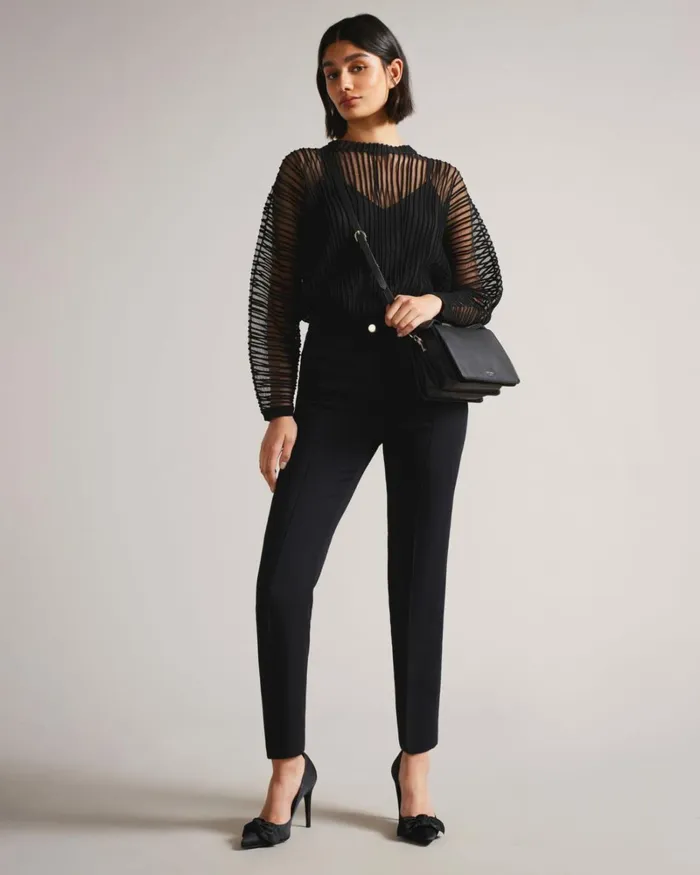 Straight Ankle Trousers Black Women Ted Baker Clothing Straight Ankle Trousers Black Women Ted Baker Clothing